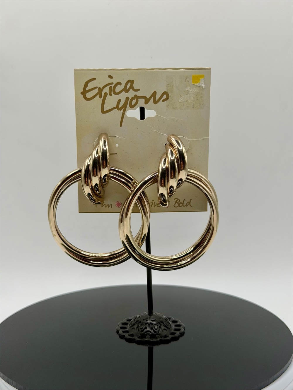 Erica Lyons Gold Statement Earrings, NWT
